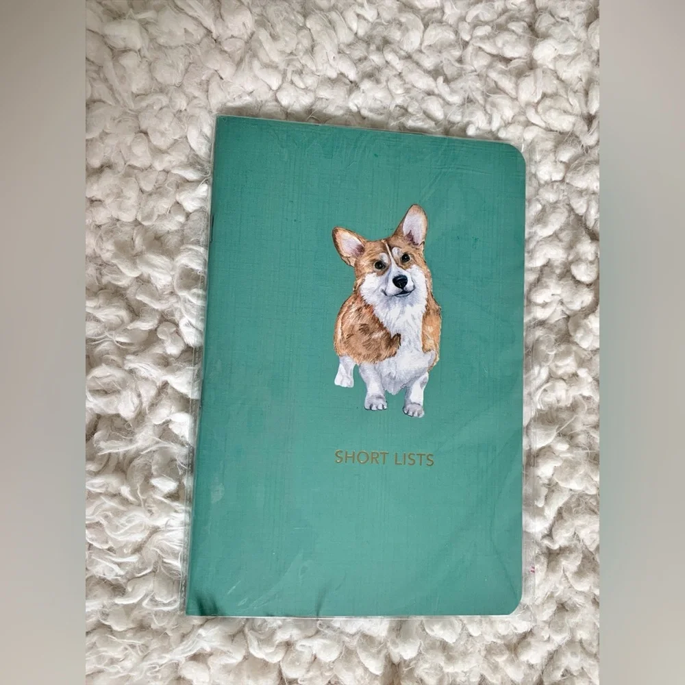 Corgi Dog Pun “Short Lists” Notebook Journal Teal Softcover